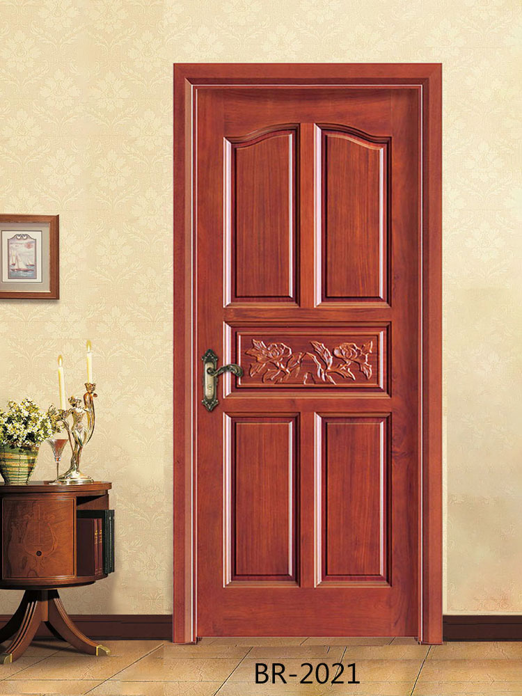 实木房间门卧室门泰国橡木烤漆门浮雕工艺中式木门欧式扣线现代风(图8)