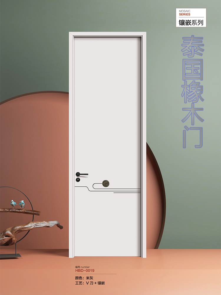 实木房间门卧室门泰国橡木烤漆门浮雕工艺中式木门欧式扣线现代风(图20)