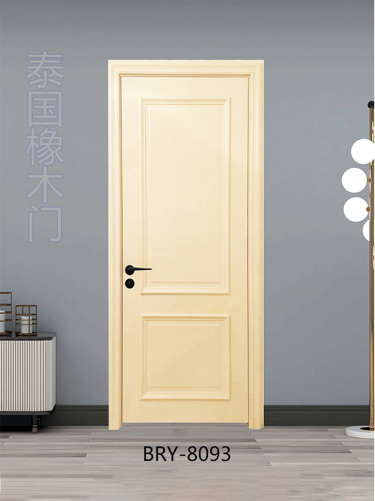 实木房间门卧室门泰国橡木烤漆门浮雕工艺中式木门欧式扣线现代风(图12)