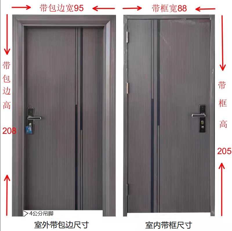 工厂直销锌合金钢制烤漆门出租屋公寓房间卧室门自建房家用室内门(图7)