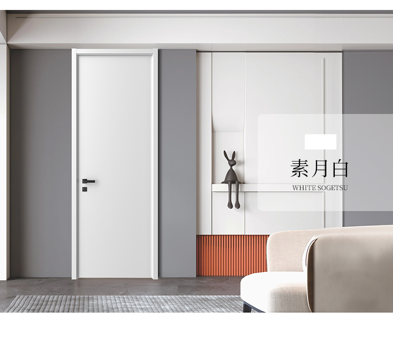 家用卧室门木门房间隔音门室内成品全套包安装极简风烤漆上门定制(图15)