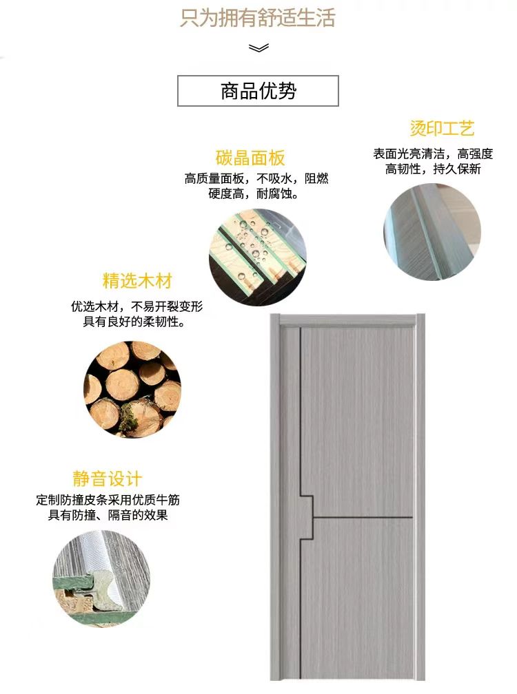 木门卧室门室内门碳晶门碳纤门实木门房间门免漆门隔音门全套厂家(图22)