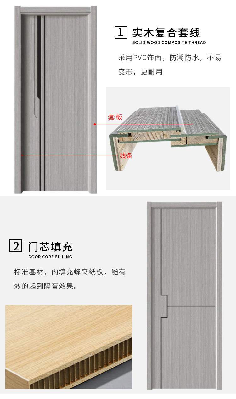 卧室门室内碳晶门免漆木门套装门定制2025新款家用室内门房间门(图6)