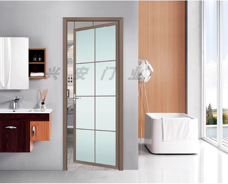新款家用厕所门平开门卫生间玻璃门厨房铝合金套装门(图11)
