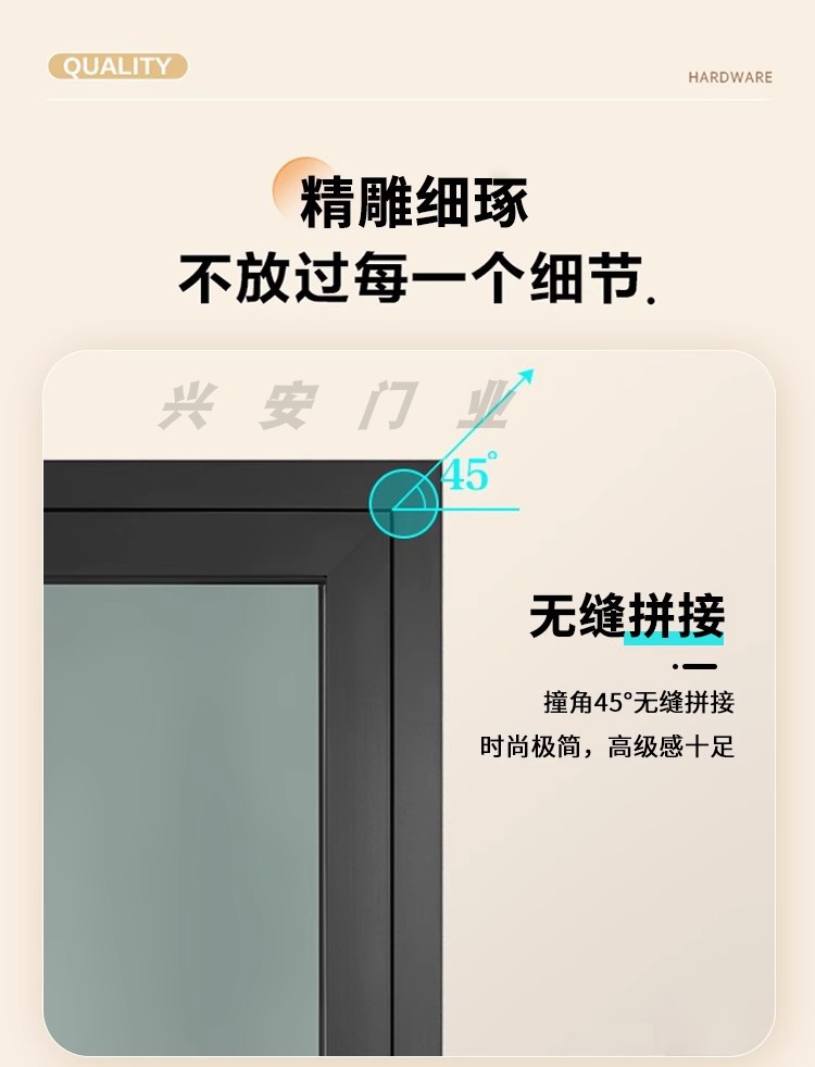 新款家用厕所门平开门卫生间玻璃门厨房铝合金套装门(图6)