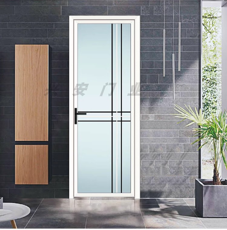 新款家用厕所门平开门卫生间玻璃门厨房铝合金套装门(图10)