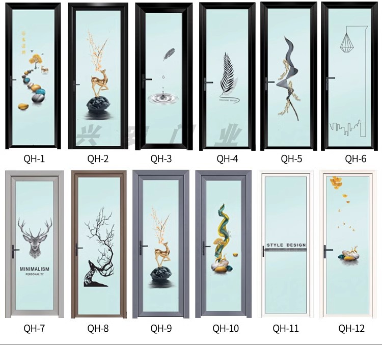 新款家用厕所门平开门卫生间玻璃门厨房铝合金套装门(图16)