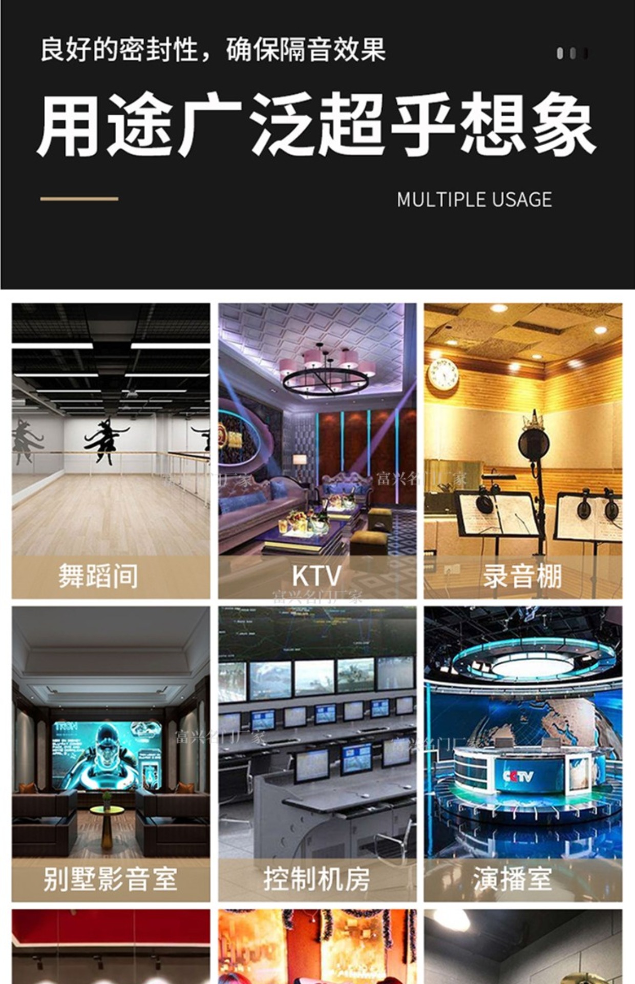 专业隔音门定制录音棚卧室门进户门KTV门防火钢制静音琴房机房门(图16)