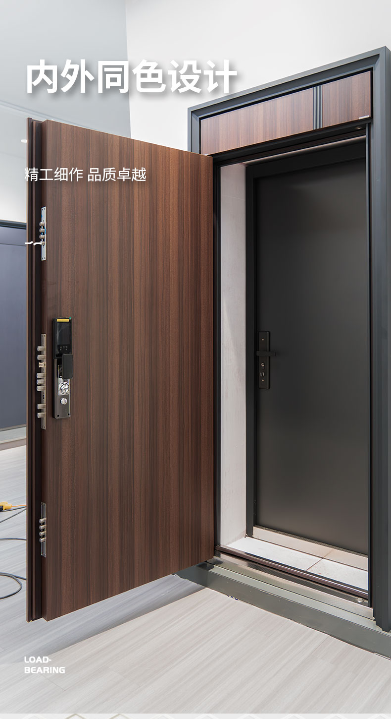防盗门超甲级加厚板材加高门头安全智能门入户门单门木门转印包邮(图5)