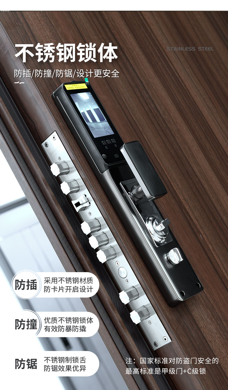 防盗门超甲级加厚板材加高门头安全智能门入户门单门木门转印包邮(图8)