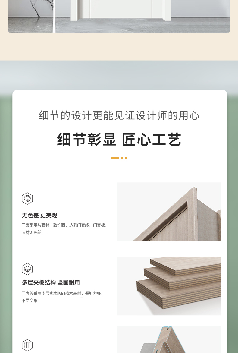 白色现货免漆生态木门卧室门室内门房间门实木复合现代风(图6)