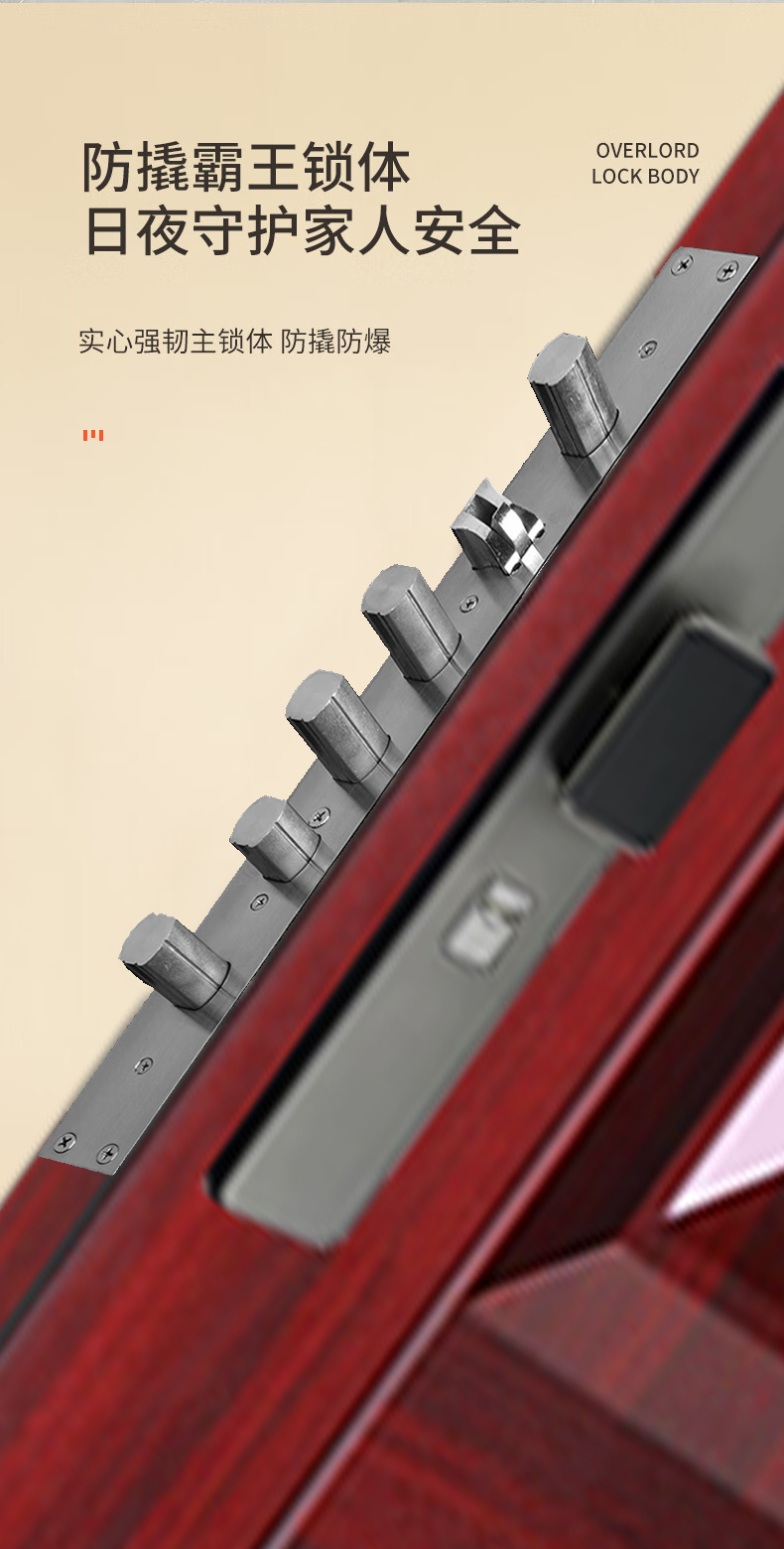 xbd丁级防盗门家用入户门智能出租屋进户门钢制房间工程门子母门(图7)