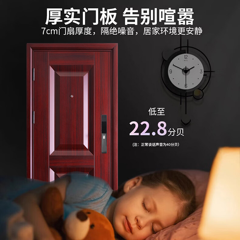 xbd丁级防盗门家用入户门智能出租屋进户门钢制房间工程门子母门(图8)