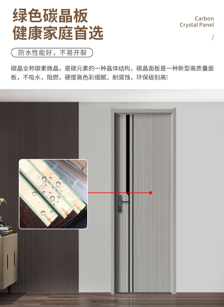实木复合门卧室门免漆门室内套装门书房间门定制室内碳晶木门现货(图7)
