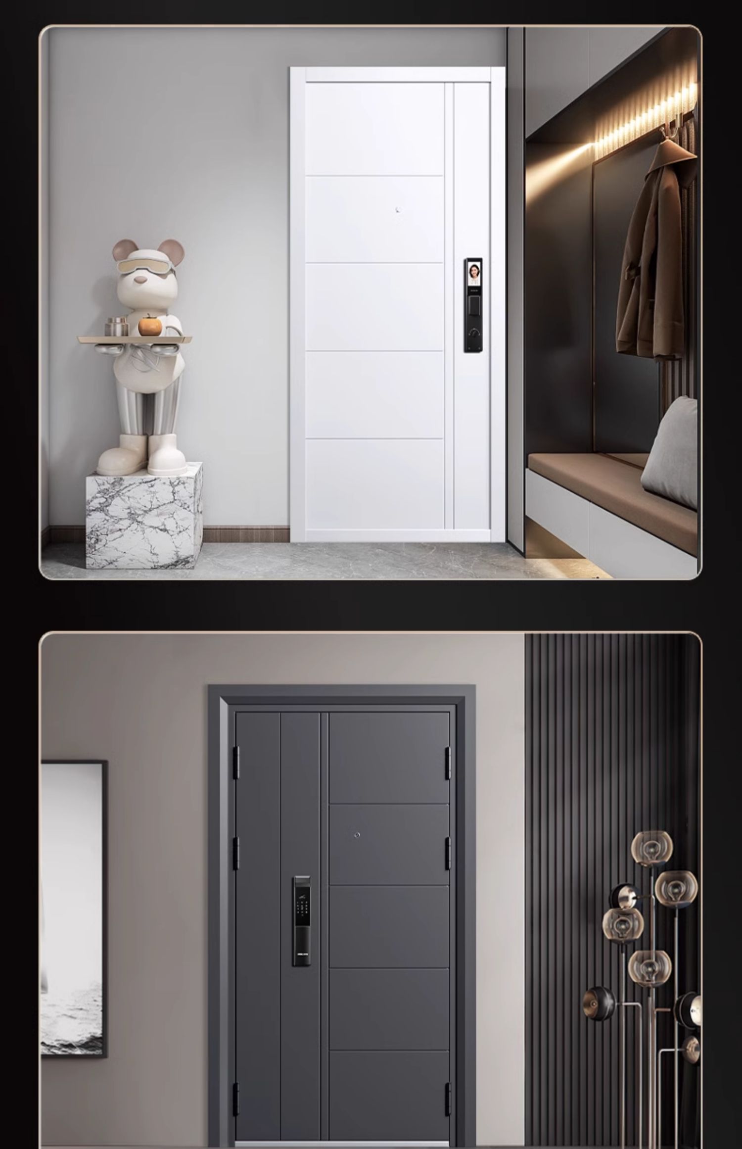 防盗门甲级家用内外双色带指纹锁一体智能密码子母门入户门锌合金(图29)