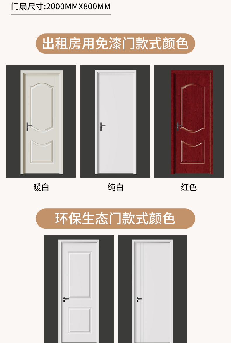 木门现货免漆生态家用卧室门定制室内门家用生态门套装门实木烤漆(图10)