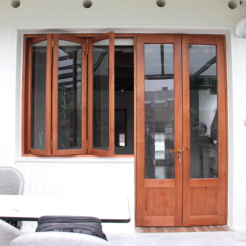 实木折叠门推拉移门厨房阳台客厅隔断卫生间卧室平开吊轨门窗(图1)