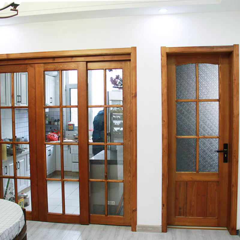 实木折叠门推拉移门厨房阳台客厅隔断卫生间卧室平开吊轨门窗(图6)