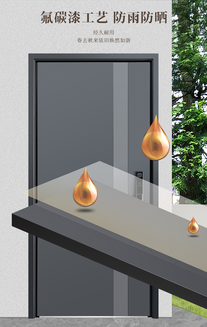 甲级防盗门进户门家用轻奢简约新国标4级入户门单双对开门子母门(图12)