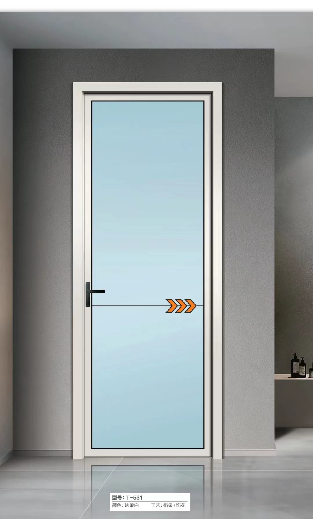 厕所门钛镁合金门玻璃厨房门推拉门隔断铝门(图11)
