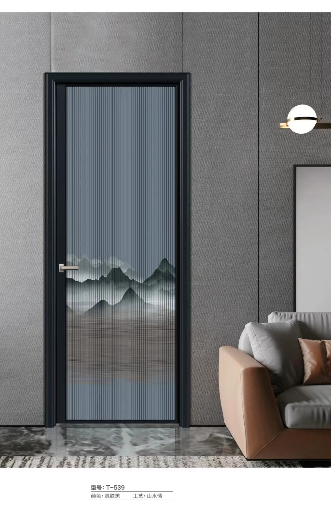 厕所门钛镁合金门玻璃厨房门推拉门隔断铝门(图13)