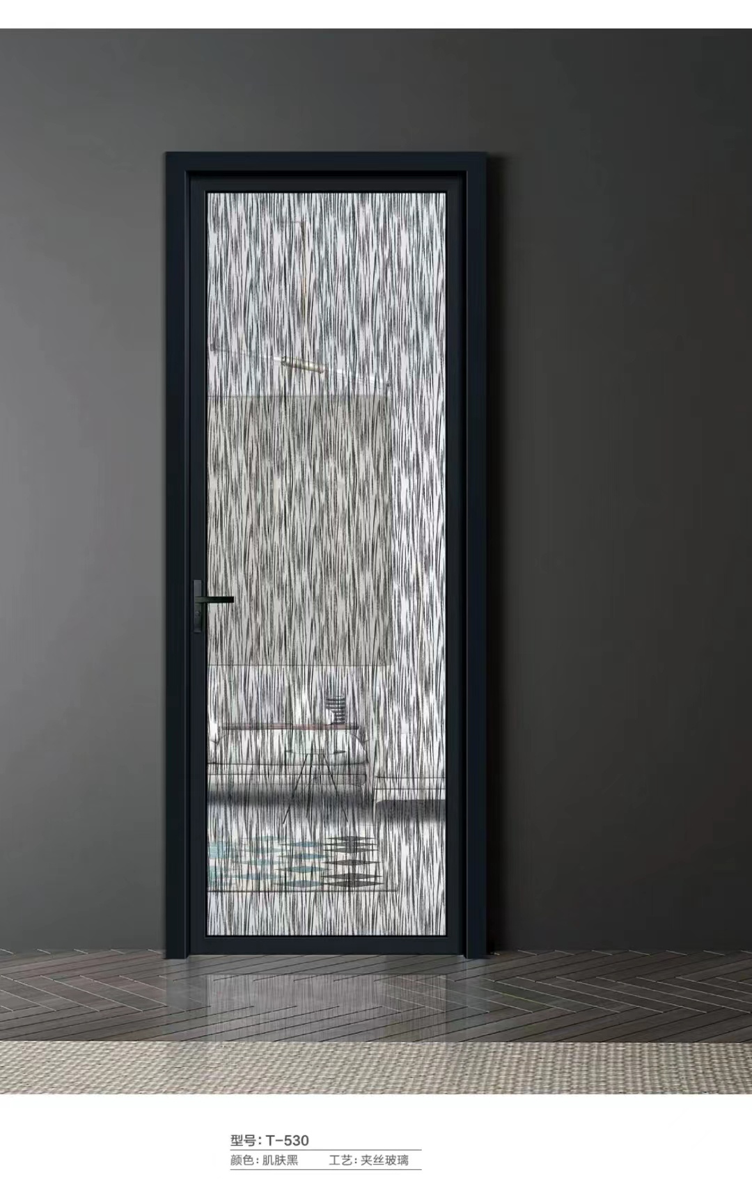 厕所门钛镁合金门玻璃厨房门推拉门隔断铝门(图17)