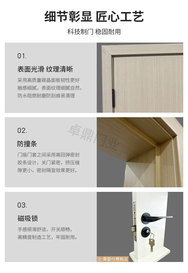 卧室门室内门碳晶科技木门实木复合门生态门卧室门套装门免漆房门(图15)