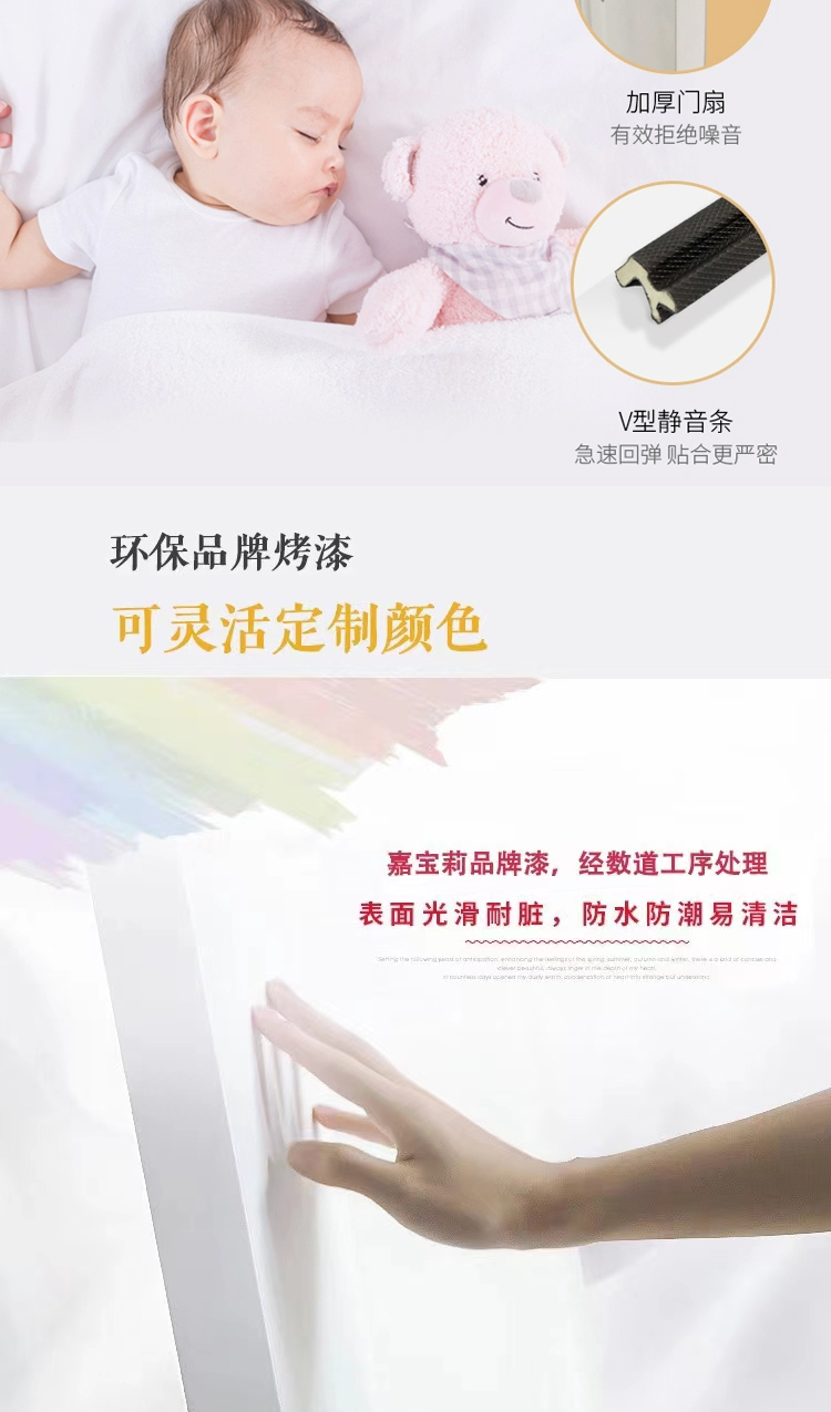 定制奶油法式实木烤漆门卧室套装门室内复合烤漆门房间隔音多层门(图10)