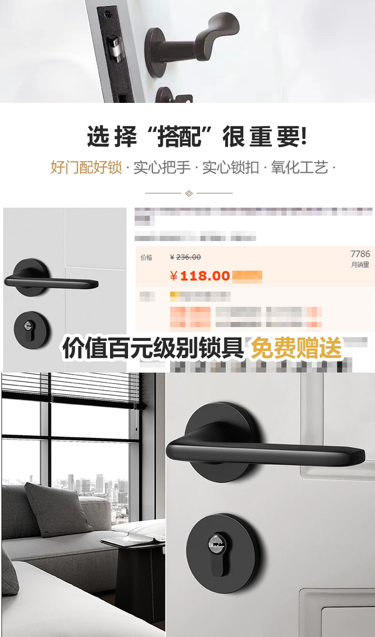 定制奶油法式实木烤漆门卧室套装门室内复合烤漆门房间隔音多层门(图11)