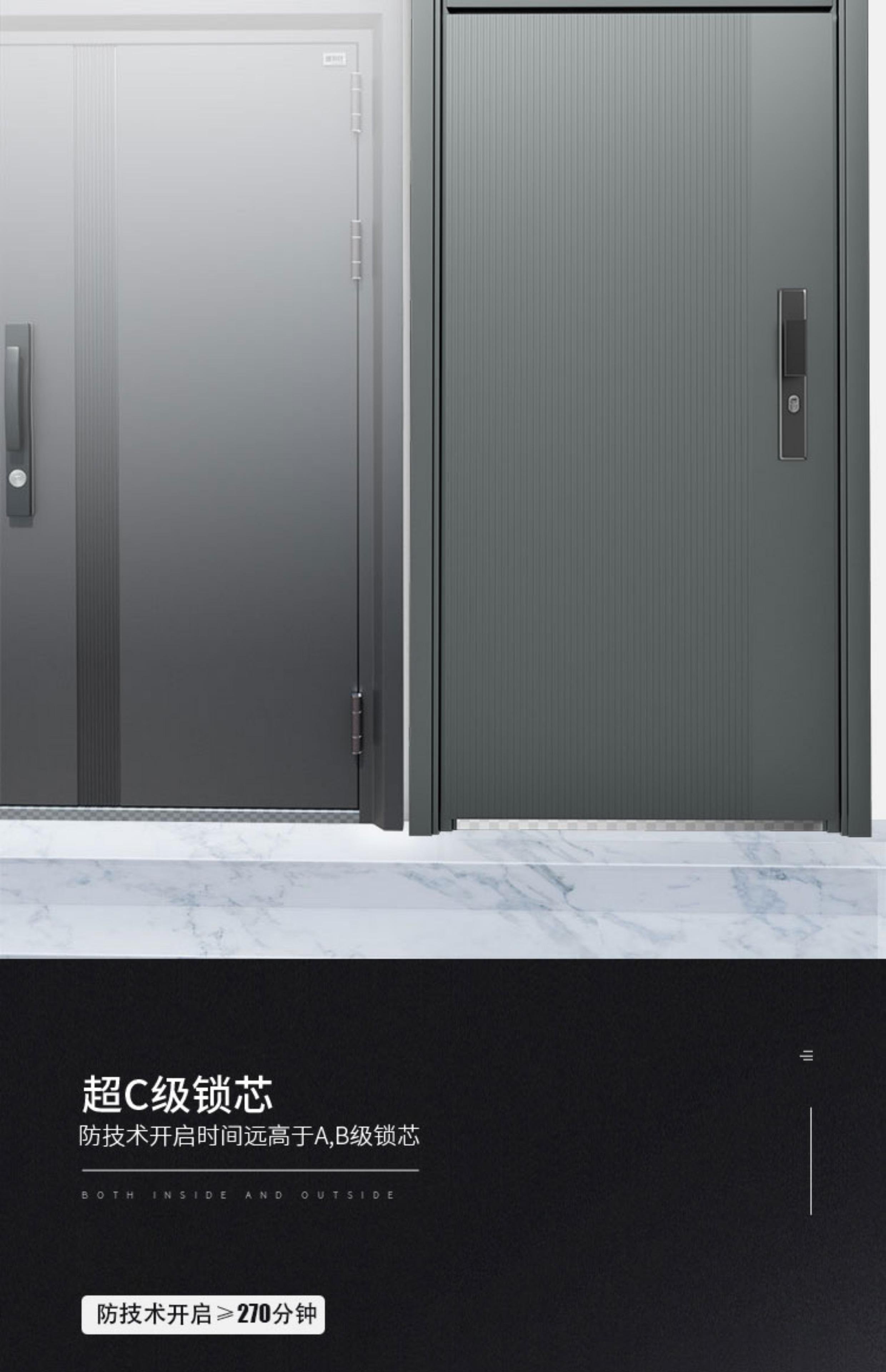 安全进户门甲级防盗门子母门家用入户门指纹密码苏州无锡装修换门(图7)