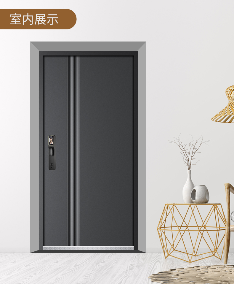飞普乐甲级防盗门家用入户门岩棉填充进户子母门智能密码锁安全门(图27)