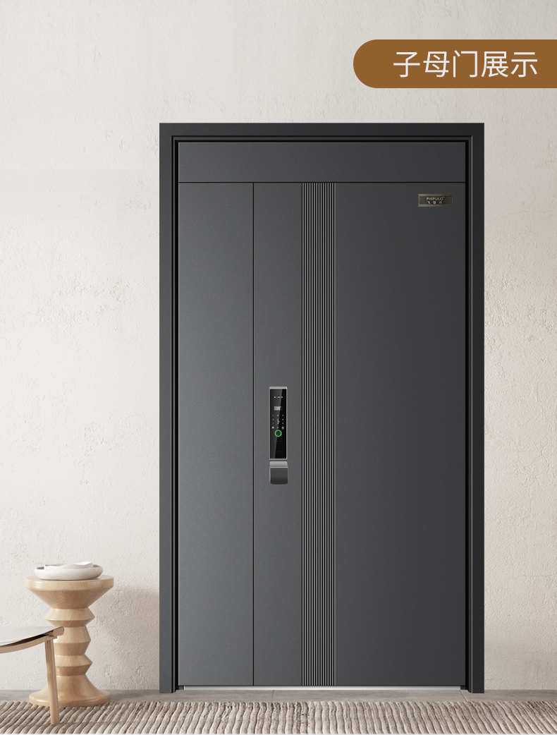 飞普乐甲级防盗门家用入户门岩棉填充进户子母门智能密码锁安全门(图26)