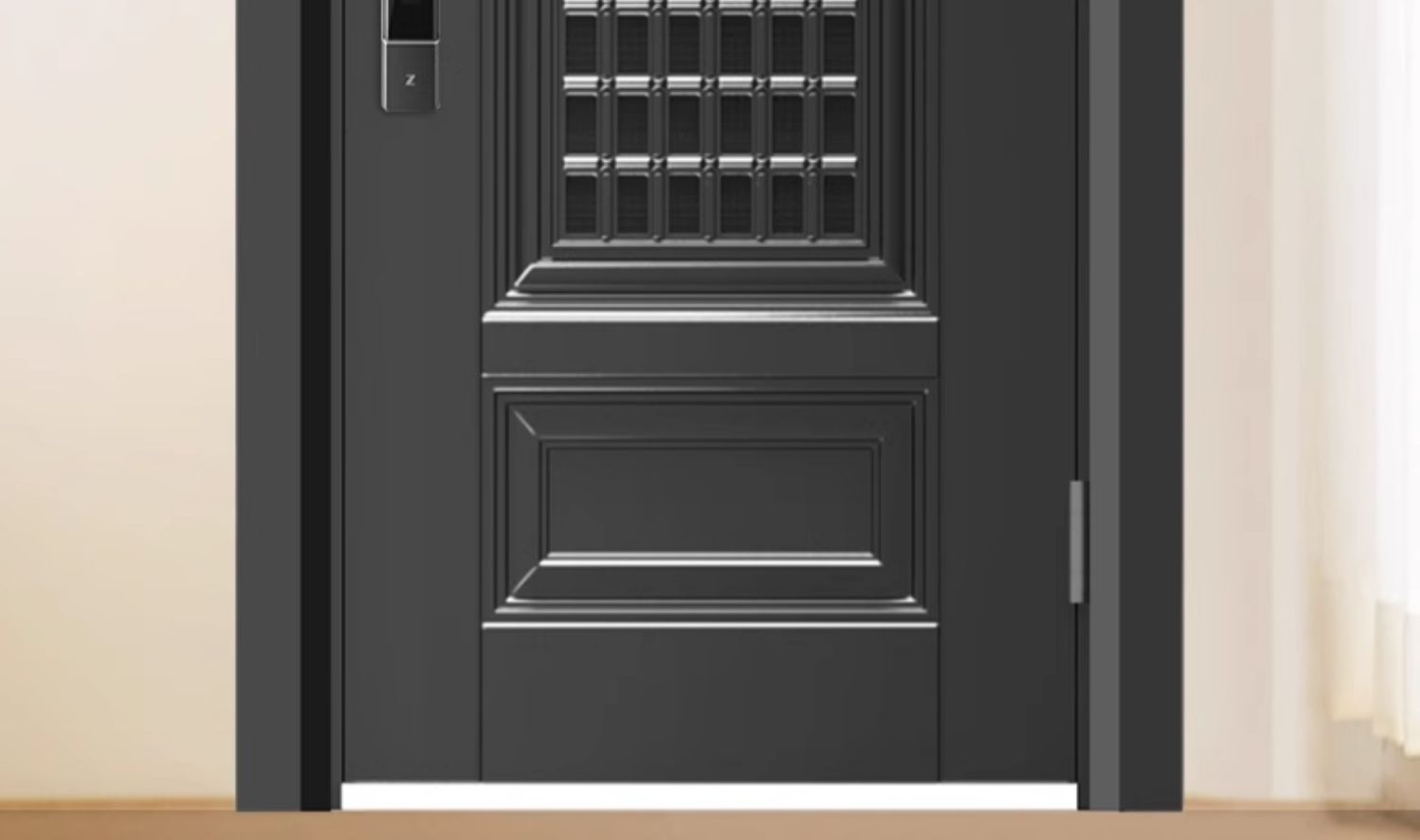 领赞防盗门家用进户门双色通风门窗安全门入户门门中门子母门大门(图6)