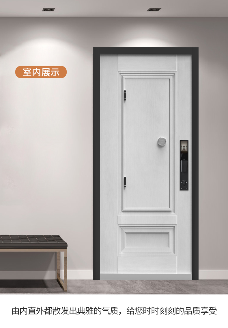 领赞防盗门家用进户门双色通风门窗安全门入户门门中门子母门大门(图31)