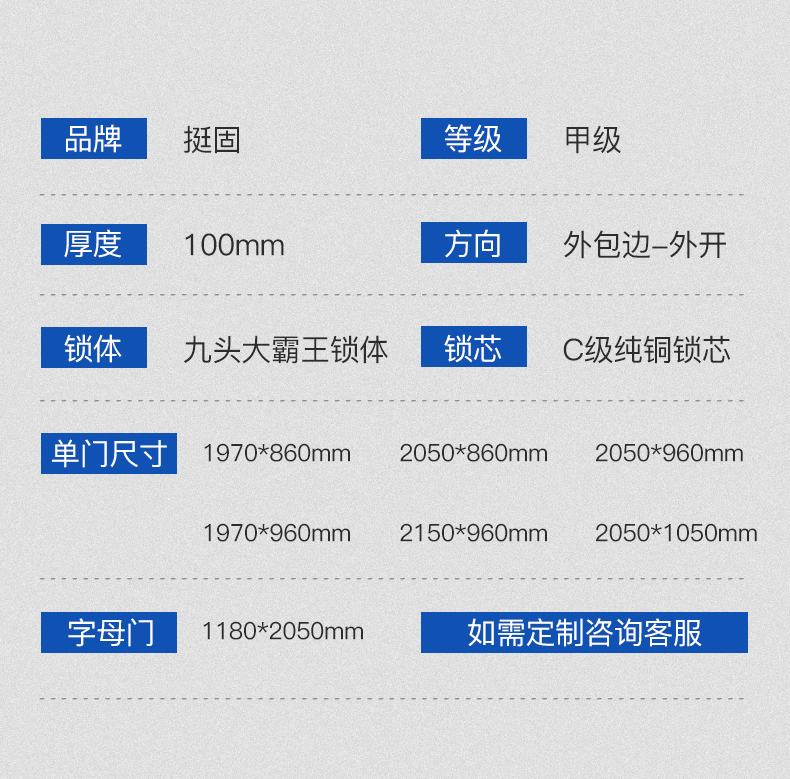 新品挺固甲级防盗门通风门入户门进户门庭院大门通风窗门子母门(图44)