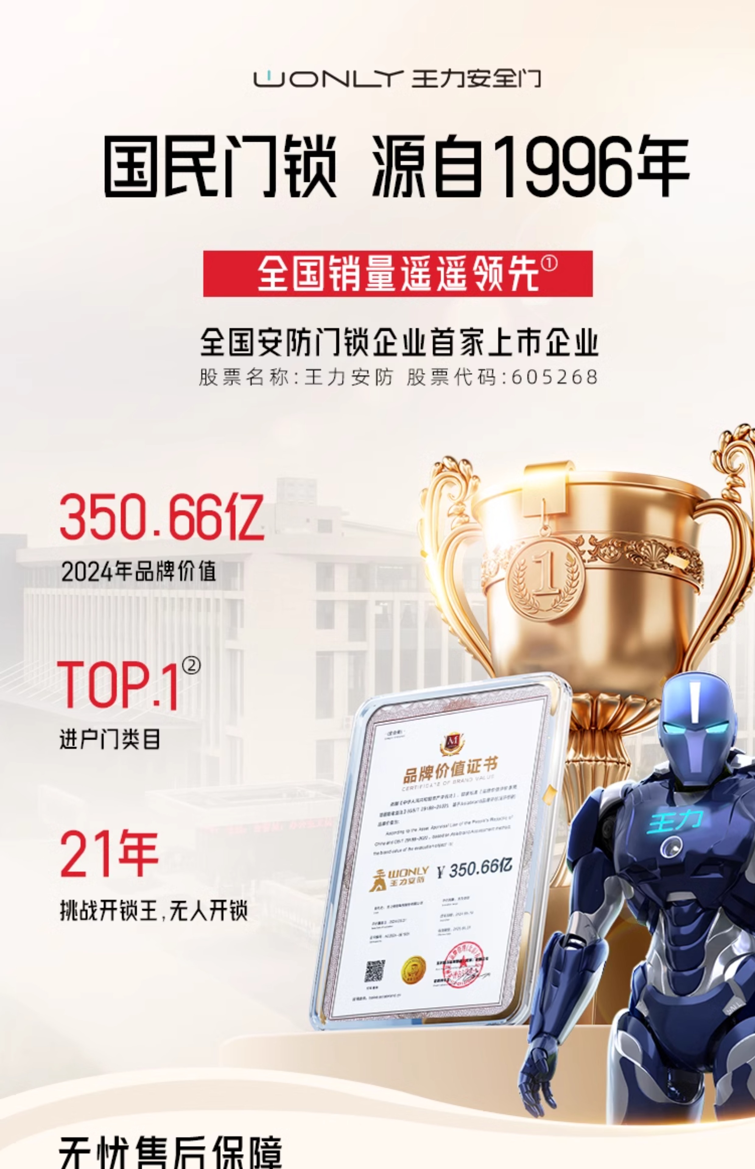 【补贴15%】WL王力防盗门进户门高端别墅大门24年新款防盗门A100(图1)