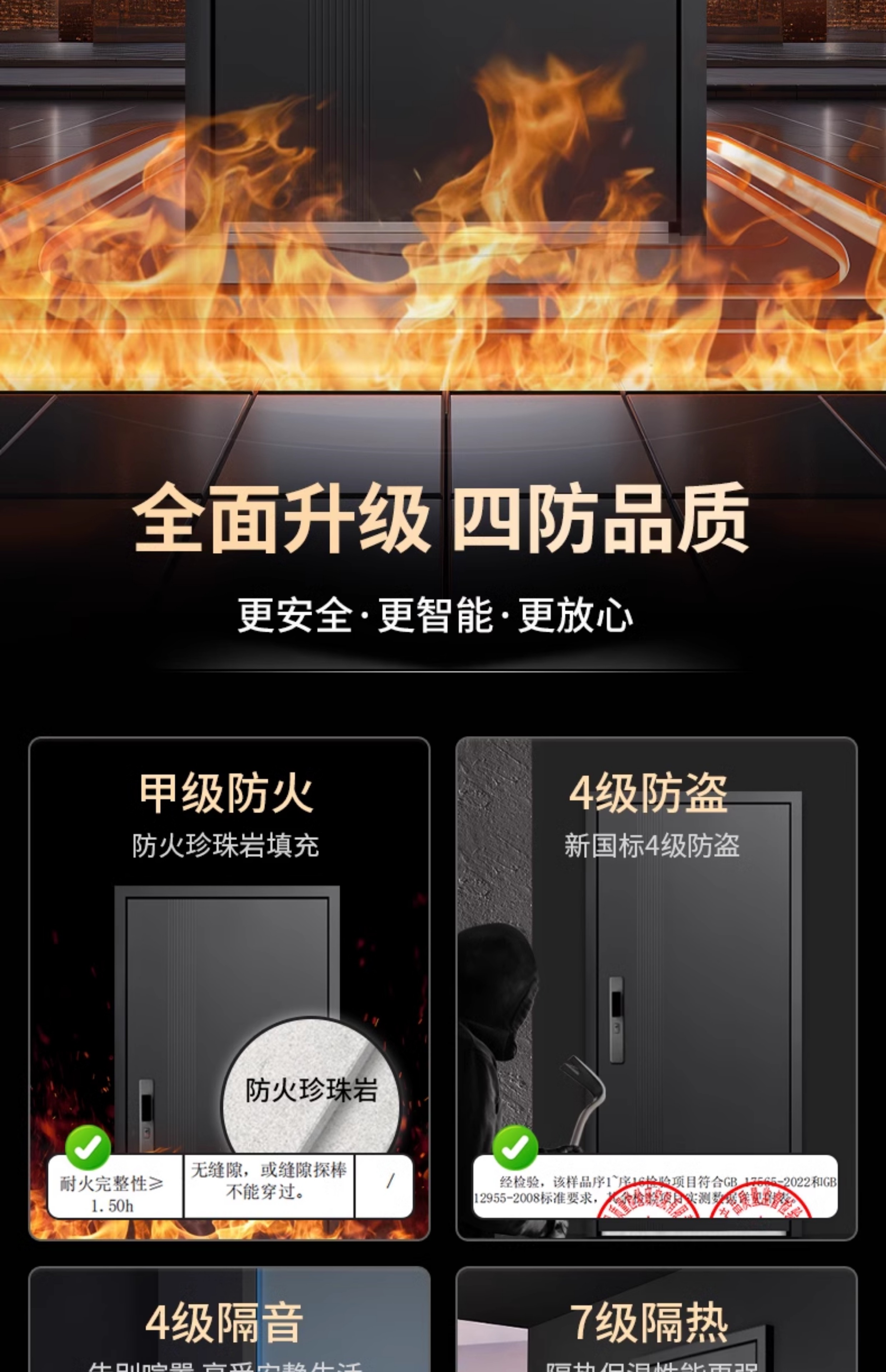 【补贴15%】梵帝尚4级防盗门家用入户门甲级防火门隔音隔热四防门(图5)