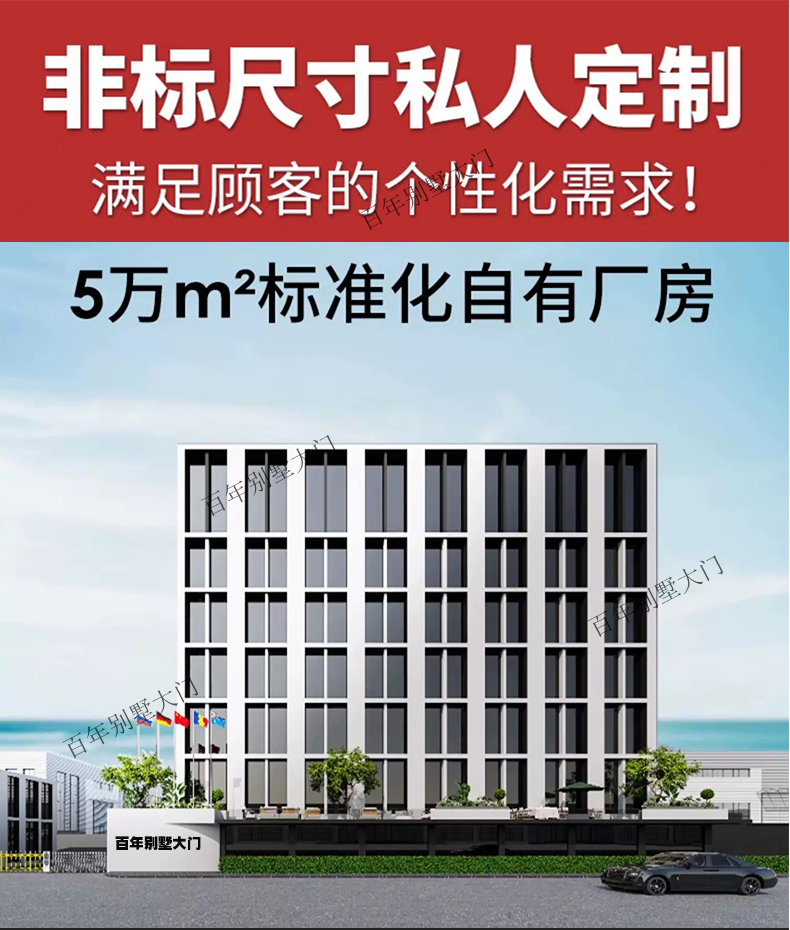 锌合金别墅大门双开门乡村进户门对开四开防盗门农村自建房入户门(图2)