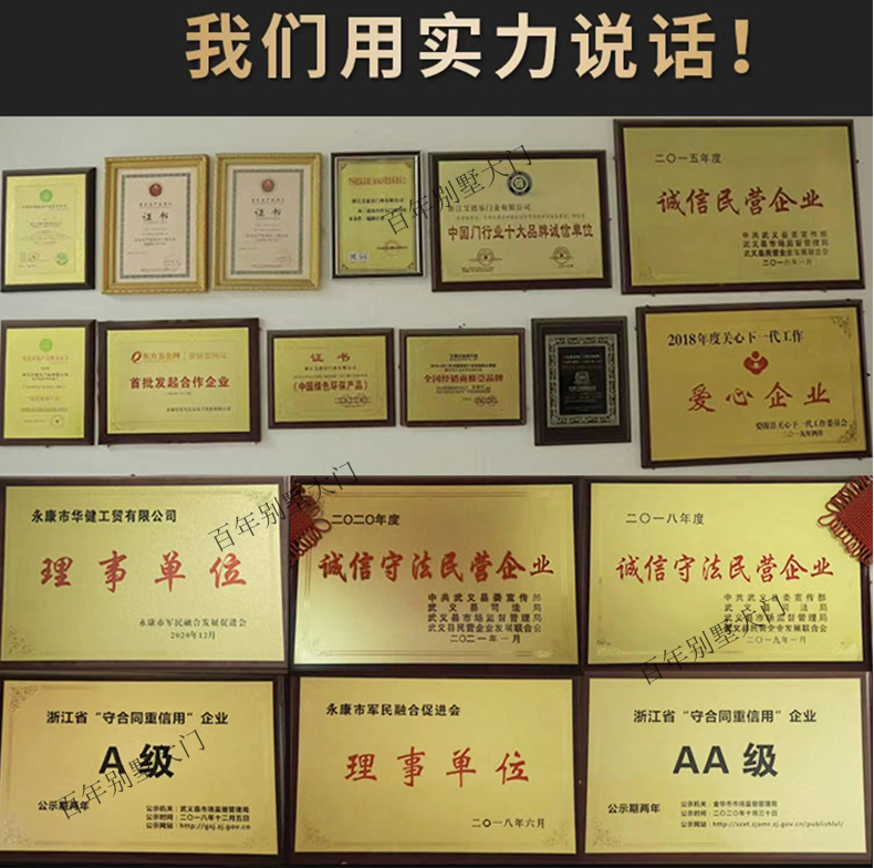 锌合金别墅大门双开门乡村进户门对开四开防盗门农村自建房入户门(图3)