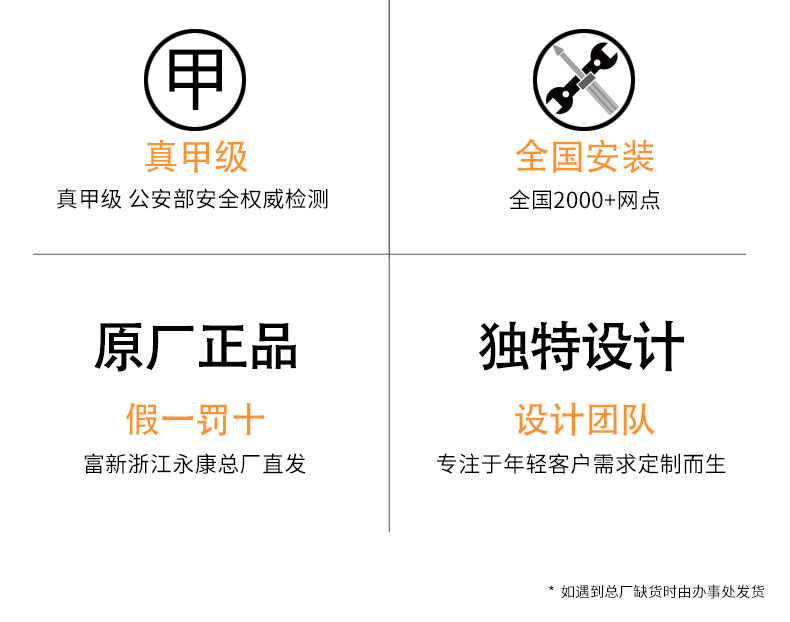 FX富新 两全齐美 黑白双色甲级防盗门定制入户门包安装子母门家用(图9)