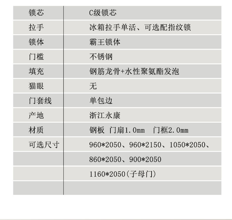 FX富新 莫兰迪 奶油风甲级防盗门加高门楣一门到顶暗铰链外开白色(图26)