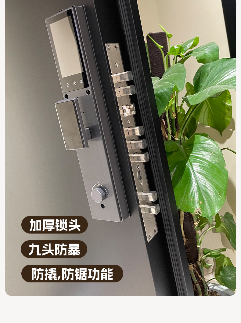 宇安盾甲级防盗门静音入户门四色木纹转印家用进户门大门智能锁(图26)