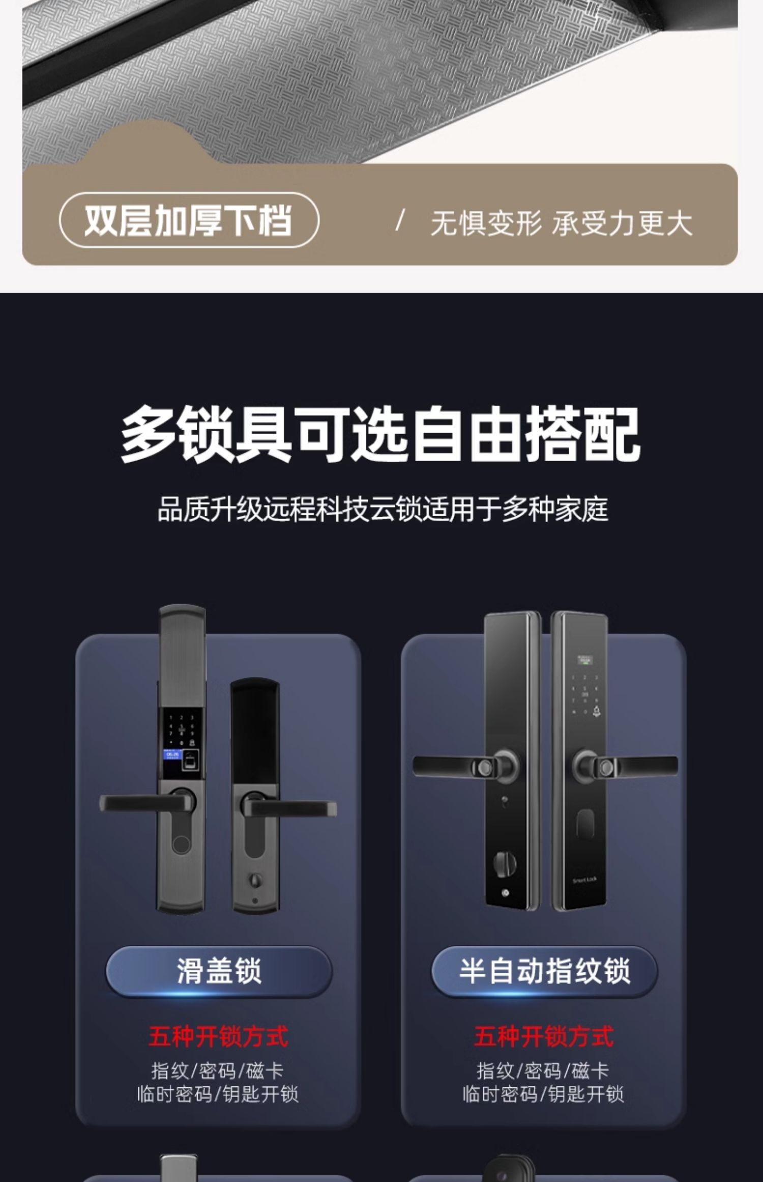 宇安盾甲级防盗门静音入户门四色木纹转印家用进户门大门智能锁(图29)