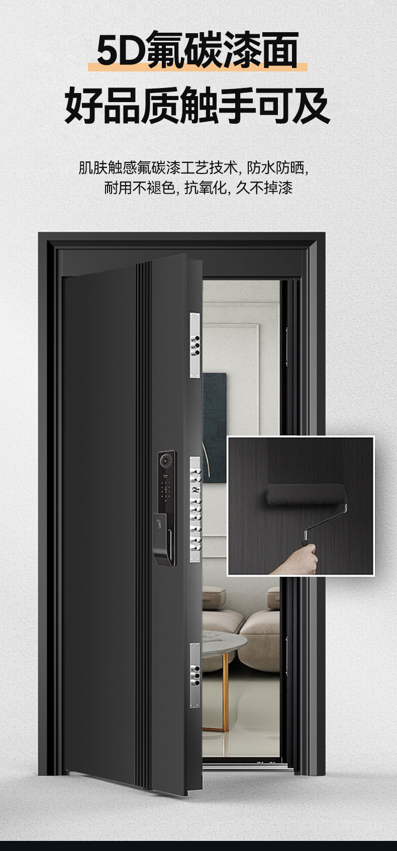甲级防盗门静音家用入户门安全门子母门发泡填充别墅门定制进户门(图14)