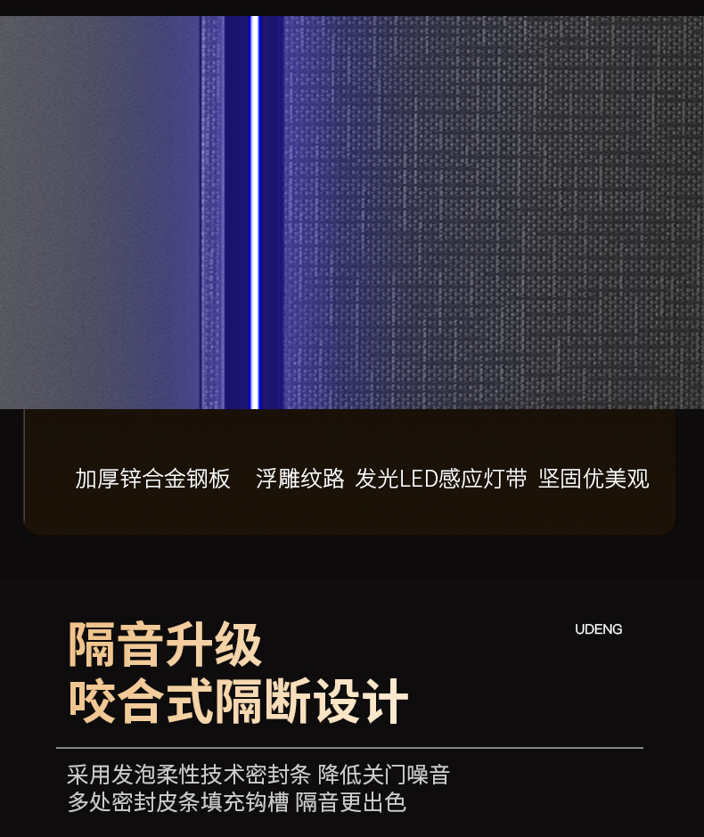 柏科甲级防盗门进户门家用入户门灯带安全门指纹双重锁静音子母门(图12)
