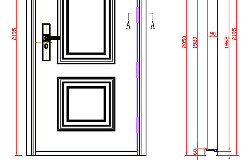 FX富新 艺睿 双面黑色甲级防盗门家用进户指纹锁水性聚氨酯发泡门(图15)