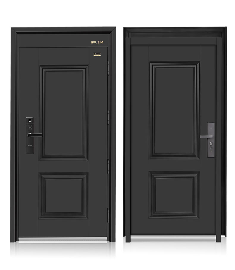 FX富新 艺睿 双面黑色甲级防盗门家用进户指纹锁水性聚氨酯发泡门(图13)