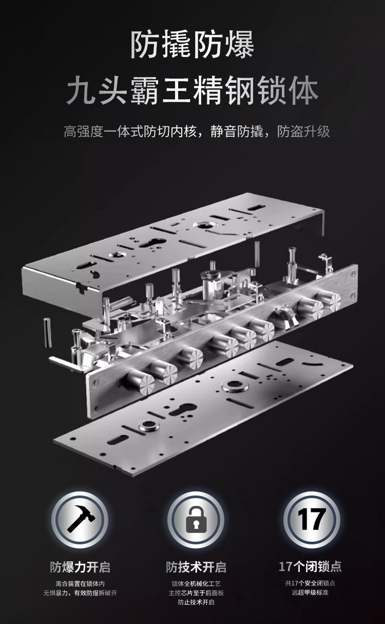 甲级防盗门入户门智能指纹密码锁家用进户门大门单开门子母门(图11)