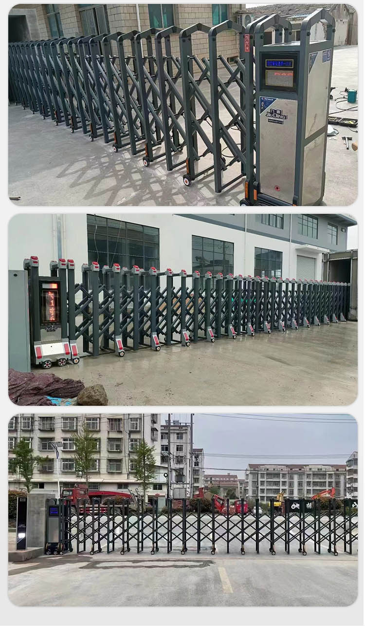 铝合金电动伸缩门工厂单位自动不锈钢收缩大门学校智能遥控平移门(图12)