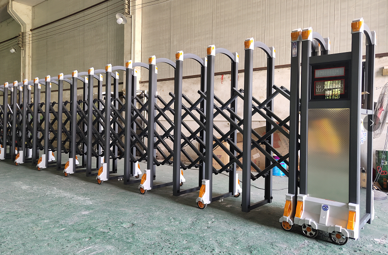 铝合金电动伸缩门304不锈钢学校工地折叠推拉门收缩遥控自动大门(图5)